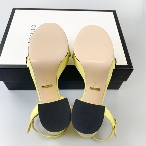 Gucci Yellow Platform Sandals - Picture 7 of 9